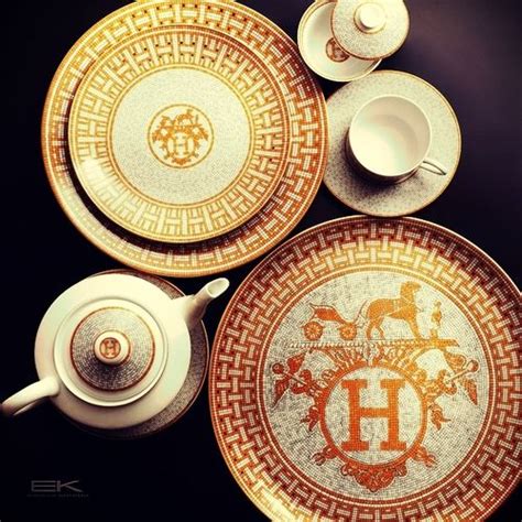 hermes china tea set|authentic hermes plates.